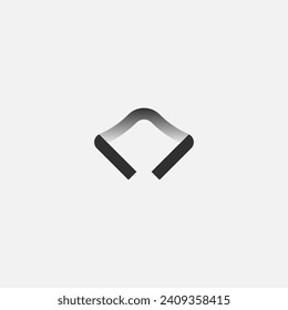 Abstract mountain Logo. luxury Geometric and Black White Style isolated. Flat Vector Logo Design Template Element for Nature and Vacation Logos.
