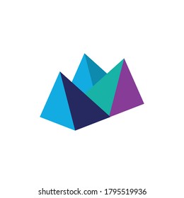 Resumen del logo de la montaña sobre fondo blanco. Ilustración vectorial de material.