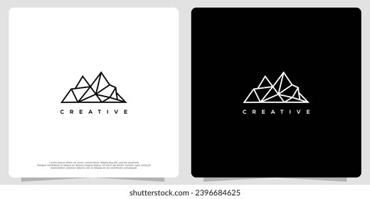 Abstract Mountain Logo Outline. mountain icon vector set for logo