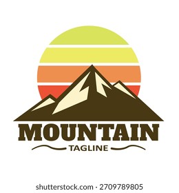 Abstractas diseño de estilo retro del logotipo de la montaña
