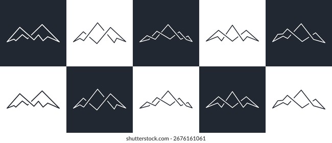 Abstract Mountain Logo Set Vetor Design