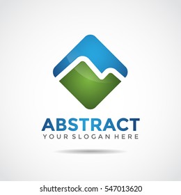 Abstract Mountain logo template. Vector Illustrator eps.10