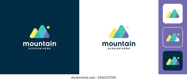 abstract mountain logo vector design template