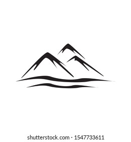 Abstract mountain logo vector nature or outdoor landscape silhouette