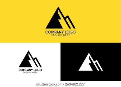 abstract mountain logomark, mountain iconmark, mountain growth sign, unique, timeless, minimal