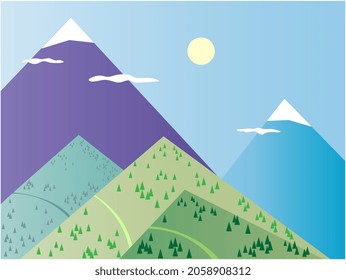 Resumen del paisaje natural de montaña con carteles de carteles de senderos de montaña.