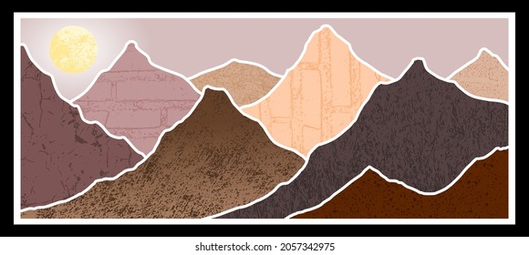 abstract mountain painting, Abstract background, Premium Vector.