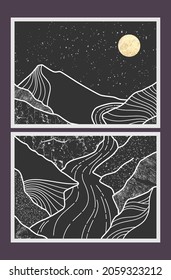 abstract mountain painting, Abstract background, Premium Vector