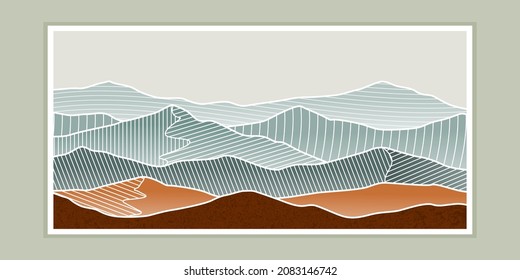 abstract mountain painting, Abstract background, Premium Vector