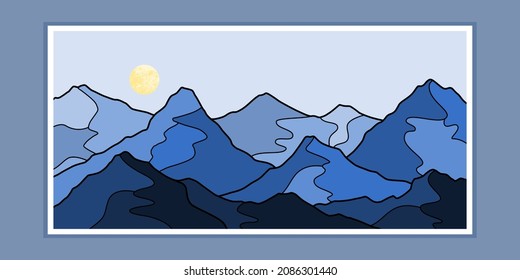 abstract mountain painting, Abstract background, Premium Vector