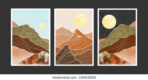 abstract mountain painting, Abstract background, Premium Vector