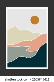abstract mountain painting, Abstract background, Premium Vector