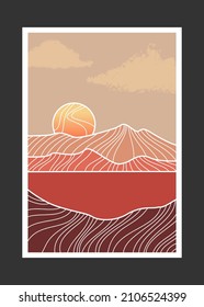 pintura de montaña abstracta, fondo abstracto, vector premium