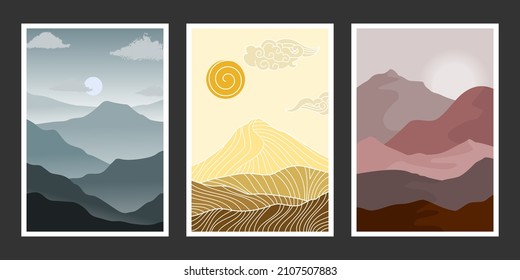 abstract mountain painting, Abstract background, Premium Vector