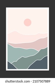 abstract mountain painting, Abstract background, Premium Vector