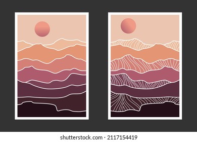 abstract mountain painting, Abstract background, Premium Vector