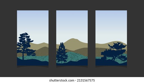 Abstract mountain painting, Abstract background, Premium Vector