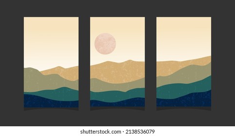 Resumen de pintura de montaña, fondo abstracto, vector premium