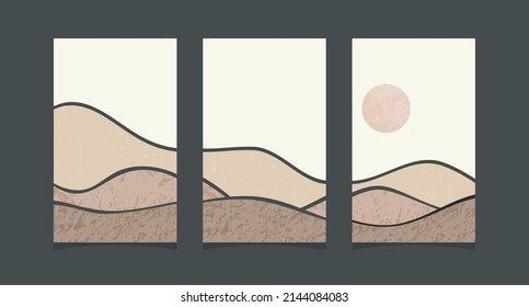 Abstract mountain painting, Abstract background, Premium Vector