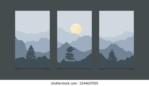 Abstract mountain painting, Abstract background, Premium Vector.
