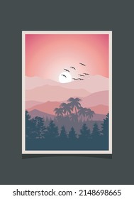 Resumen de pintura de montaña, fondo abstracto, vector premium