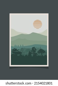 Abstract mountain painting, Abstract background, Premium Vector