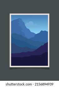 Abstract mountain painting, Abstract background, Premium Vector