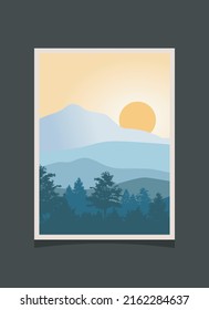 Resumen de pintura de montaña, fondo abstracto, vector premium