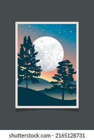 Abstract mountain painting, Abstract background, Premium Vector