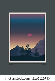 Abstract mountain painting, Abstract background, Premium Vector