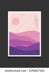 Abstract mountain painting, Abstract background, Premium Vector
