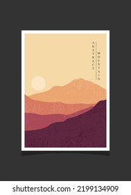 Abstract mountain painting, Abstract background, Premium Vector