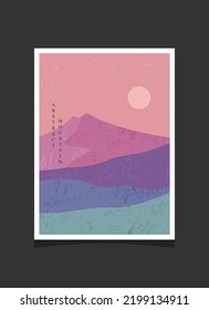 Abstract mountain painting, Abstract background, Premium Vector
