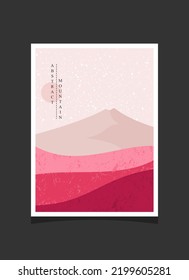 Abstract mountain painting, Abstract background, Premium Vector