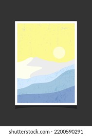 Abstract mountain painting, Abstract background, Premium Vector