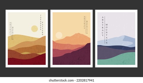 Abstract mountain painting, Abstract background, Premium Vector