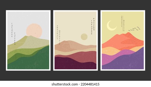 Abstract mountain painting, Abstract background, Premium Vector