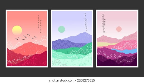 Abstract mountain painting, Abstract background, Premium Vector
