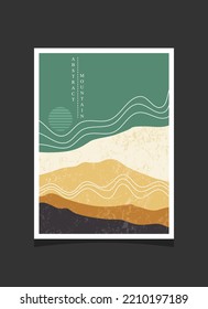Abstract mountain painting, Abstract background, Premium Vector