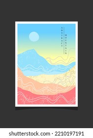 Resumen de pintura de montaña, fondo abstracto, vector premium