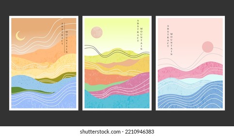 Abstract mountain painting, Abstract background, Premium Vector