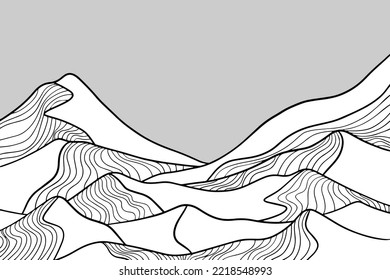 Abstract mountain painting, Abstract background, Premium Vector