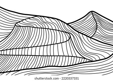Abstract mountain painting, Abstract background, Premium Vector