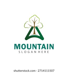 Abstract Mountain Peak Formation Icon Suitable for Modern Hiking Gear Logo Design