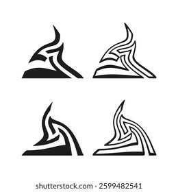 Abstract mountain peak. Geometric minimal shape. Vector modern symbol. Black dynamic design.