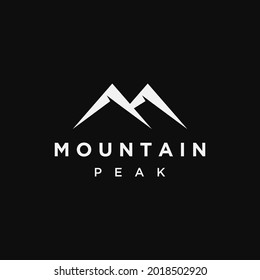 Abstract mountain peak logo icon vector template on black background