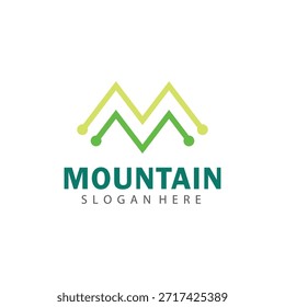 Abstract Mountain Peak Logo Vector Icon For Creative Nature Outdoor Brand Identity
