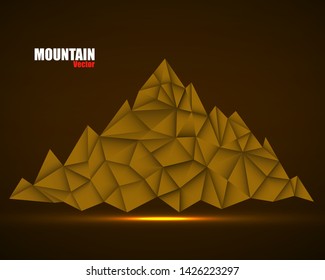 Abstract mountain in polygonal style. Mountain with triangles, vector illustration, eps10