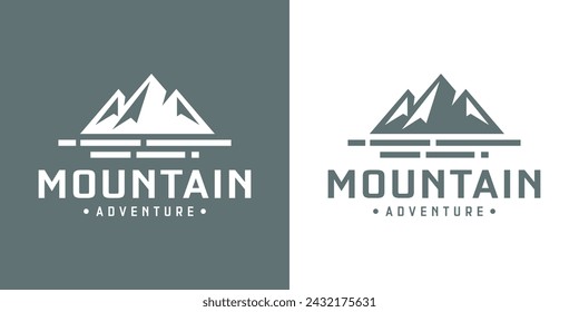 abstract mountain and river logo design