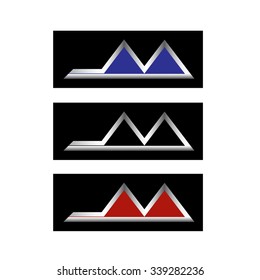 abstract mountain shaped letter m